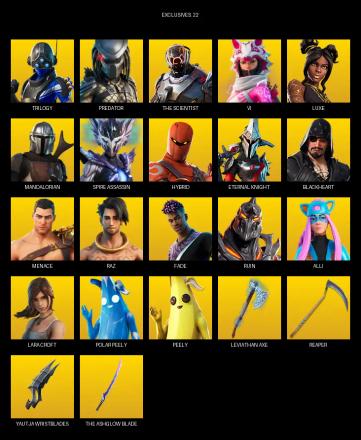[PC/PSN/XBOX] | 63 skins | Leviathan Axe | Lara Croft | Trilogy | Predator | The Scientist | Vi | Luxe | Mandalorian | Spire Assassin | #GLP0462 — image 1