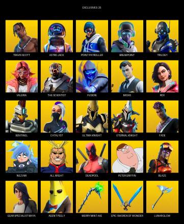 [PC/XBOX] | 107 skins | Merry Mint Axe | Travis Scott | Astro Jack | Point Patroller | Breakpoint | Trilogy | Valeria | The Scientist | #MTA3994 — image 1