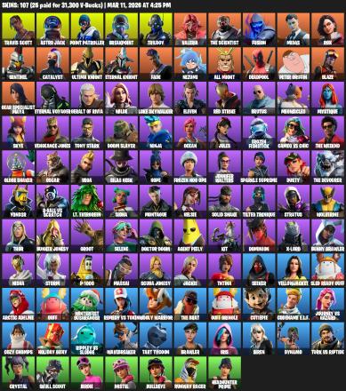 [PC/XBOX] | 107 skins | Merry Mint Axe | Travis Scott | Astro Jack | Point Patroller | Breakpoint | Trilogy | Valeria | The Scientist | #MTA3994 — image 2