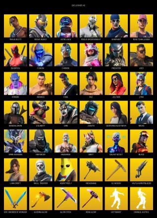 [PC] | 120 skins | OG STW | Travis Scott | Lara Croft | Rogue Agent | Astro Jack | Rogue Spider Knight | Warpaint | Rose Team Leader | #QEF8247 — image 1