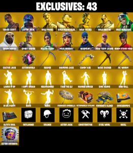 💥 EXCLUSIVE OFFER 💥(PC/PSN/XBOX) 378 SKINS 💫 Travis Scott ⚡️ Astro Jack 💍 Renegade Raider ⚡️ Gold Midas 💍 Gold Meowscles ⚡️ Gold TNTina 💍 Gold Brutus | 2700 V-Buck | PARENTAL CONTROLS — Fortnite account listing