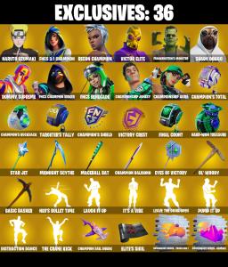 💥 EXCLUSIVE OFFER 💥(PC/PSN/XBOX) 417 SKINS 💫 Naruto Uzumaki ⚡️ FNCS 3:1 Champion 💍 Recon Champion ⚡️ Victor Elite 💍 Frankenstein's Monster ⚡️ Shady Doggo 💍 Dummy Supreme | 750 V-Buck | PARENTAL CONTROLS — Fortnite account listing