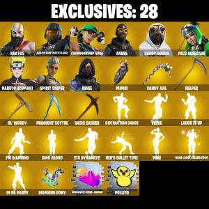 (PC/PSN/XBOX) 385 SKINS 💫 Renegade Raider ⚡️ Kratos 💍 Master Chief (Matte Black) ⚡️ Championship Aura 💍 Andre ⚡️ Shady Doggo | 7850 V-Buck | PARENTAL CONTROLS — Fortnite account listing