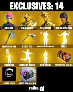 💥 EXCLUSIVE OFFER 💥(PC/PSN/XBOX) 225 SKINS 💫 Wildcat ⚡️ Gold Brutus 💍 Gold Midas ⚡️ Keri Commander 💍 Catalyst ⚡️ Hades 💍 Nezumi ⚡️ Fusion | 450 V-Buck | PARENTAL CONTROLS — Fortnite account listing