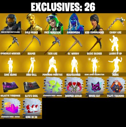 (PC/PSN/XBOX) 375 SKINS π« Renegade Raider β‘οΈ Master Chief (Matte Black) π Gold Midas β‘οΈ FNCS Renegade π Andromeda | 2100 V-Buck | PARENTAL CONTROLS β image 1