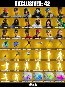 (PC/XBOX) 100 VB) 479 SKINS ๐ฅ Game Knight ๐ฅ Unchained Ramirez ๐ฅ FNCS 3:1 Champion ๐ฅ Grind ๐ฅ Arcane Jinx ๐ฅ Mat Master ๐ฅ Andre ๐ฅ Rene | PARENTAL CONTROLS โ Fortnite account listing
