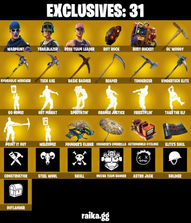 ⭐ (PSN/XBOX/PC) 72 SKINS
🪖 OG STW
🥾 TRAILBLAZER
🤖 A.I.M.
🧪 THE SCIENTIST
🌀 DRIFT
⚙️ GEAR SPECIALIST MAYA
❄️ THE ICE KING
❄️ ZENITH
⚡ RAGNAROK
🛡️ ENFORCER
💰 500 VB — image 1