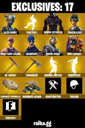 โญ (PSN/XBOX/PC) 53 SKINS
๐ช OG STW
๐ฏ ELITE AGENT
๐ค OMEGA (STAGE 5)
๐ฅพ TRAILBLAZER
๐ถ๏ธ ROGUE AGENT
โ๏ธ CARBIDE
๐บ VERTEX
๐ DARK VOYAGER
๐ซ๏ธ OMEN
๐ฆ
RAVAGE
๐ก๏ธ ENFORCER
๐ฐ 1150 VB โ image 1