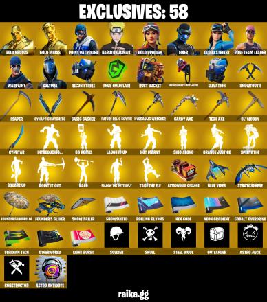 β (PC/PSN/XBOX) 299 SKINS
ποΈ OG STW
πͺ Gold Brutus
π° Gold Midas
π― Point Patroller
π₯ Naruto Uzumaki
π Polo Prodigy
π§ Fixer
βοΈ Cloud Striker
π₯ Sultura
πΈ 800 VB β image 1