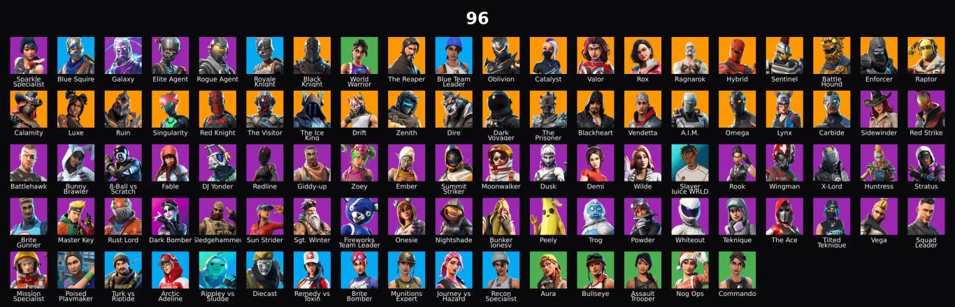 PC,PSN,XBOX 96 SKINS FA ⸱ BLACK KNIGHT ⸱ GALAXY ⸱ REAPER ⸱ OBLIVION,SUMMIT STRIKER,DEMI,DARK BOMBER ⸱ FLOSS,TAKE THE L ⸱ MAKO RK2119 — image 1
