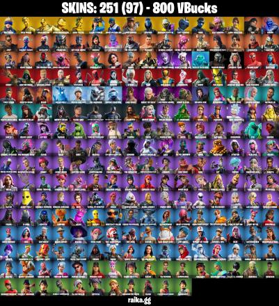 [PC] 💻 251 Skins👕 | Neo Versa🔷 | Gold Midas👑 | Gold Brutus🥇 | Gold Meowscles🐱 | Gold TNTina💥 | Cloud Striker☁️ | Point Patroller🎯 | Lina Scorch🔥 | Sultura⚡ | 800 VBucks💸 — image 1
