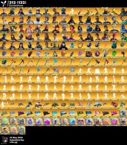 $S | 2040 skins + Wildcat + Travis + Rue + Dark Skully + RSK + So many rare skins and combos (1,060+ emotes)