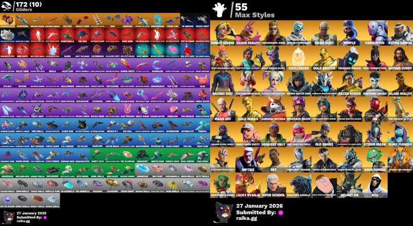 [PC/PSN/XBOX] 233 skins | Renegade Raider | Gold Brutus | Gold Midas | FNCS Renegade | Menace | DJ Bop | Ronin | — image 1