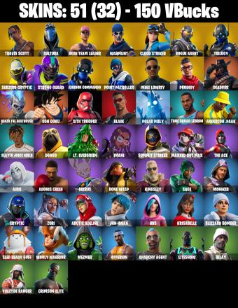 ⚡️PC/PSN/XBOX⚡️51 Skins 💎 OG STW 💎 Travis Scott 💎 Get Griddy 💎 Jabba Switchway 💎 Follow the Butterfly 💎 Sultura 💎 Cloud Striker 💎 Rogue Agent 💎 Trilogy 💎 Subzero Cryptic 💎 Strong Guard 💎 Carbon Commando 💎 150 VB — image 2