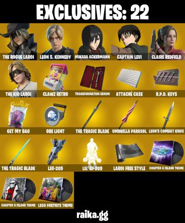 Original Email ✅ Inactive for 3 years | 15 skins | Leon S. Kennedy | Captian Levi | Mikasa Ackermann | Claire Redfield | The Rogue LAROI | The Kid LAROI | Mikasa Ackermann | Captain Levi | Pulse | Desert Dawn Lyric | 0 VB — image 1