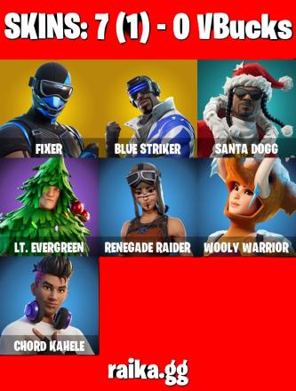 ⭐[PC/PSN/XBOX] 7 skins | Renegade Raider | Fixer | Blue Striker | Santa Dogg | Lt. Evergreen | Wooly Warrior | Chord Kahele | Blue Shift | Arroyo Pack | 0 VB — image 1