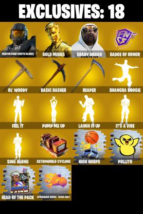 (PC/PSN/XBOX) 188 SKINS πRenegade Raider π Master Chief (Matte Black) π Gold Midas π Shady Doggo π Valeria π The Foundation π 200 V-Buck PARENTAL CONTROL β image 2