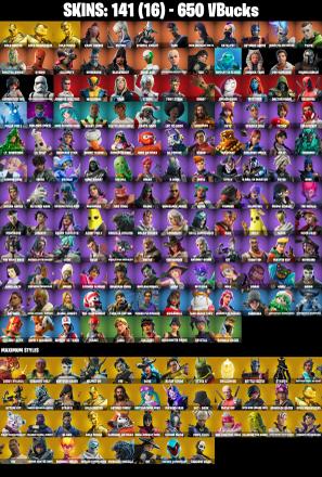 (PC/PSN/XBOX) 141 SKINS 🌟Gold Brutus 💎 Gold Meowscles 💎 Gold Midas 💎 Kado Thorne 💎 Mizuki 💎 Eternal Knight 💎 Fade 💎 650 V-Buck PARENTAL CONTROL — image 1