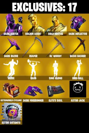 (PC/PSN/XBOX) 282 SKINS πDark Vertex π Gold Midas π Gold Brutus π Joey π Peter Griffin π Kymera π Galaxy Scout π Zeus π 1050 V-Buck PARENTAL CONTROL β image 2