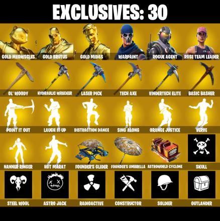 (PC/PSN/XBOX) OG STW π197 SKINS πRenegade Raider π Gold Meowscles π Gold Brutus π Gold Midas π Rogue Agent π Zeus π Omegarok π 0 V-Buck PARENTAL CONTROL β image 2