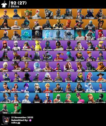 [PC] 92 skins | OG STW | Leviathan Axe | Rex | Wild Card | Dire | The Prisoner | Predator | Lynx | The Ice King | Ruin | Blackheart | Ragnarok | Zenith | 150 VB — image 5