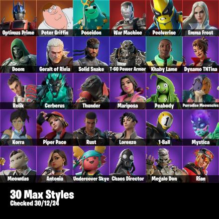 [PC/PSN/XBOX] 104 Skins + 2 Spider-Mans + Time Brella + Medusa + Valeria + Bracer + Dynamo TNTina + Relik + Zeus + 250 VB ⸱ PARENTAL CONTROL #CODE-359537 — image 2