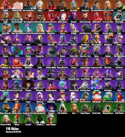 [PC/PSN/XBOX] 115 Skins+Nanner Ringer+John Cena+Haven+Lil Split+Wolverine Zero+Godzilla Evolved+Ezio Auditore+Oscar+150 VB #LOT-359416 — image 7