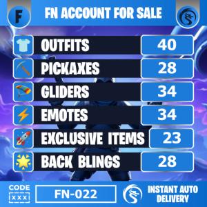 FN-022 [PC/PSN/XBOX] 40 skins | OG STW FP2 | Black Knight | Sparkle Specialist | The Reaper | Blue Squire | Royale Knight | Elite Agent | Enforcer | Calamity | The Visitor | 0 VB