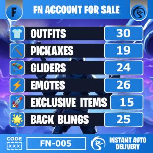 FN-005 [PC/PSN/MOBILE/NINTENDO] 30 skins | Black Knight | Sparkle Specialist | The Reaper | Blue Squire | Royale Knight | Elite Agent | Rogue Agent | Drift | Omega | 100 VB