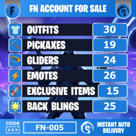 FN-005 [PC/PSN/MOBILE/NINTENDO] 30 skins | Black Knight | Sparkle Specialist | The Reaper | Blue Squire | Royale Knight | Elite Agent | Rogue Agent | Drift | Omega | 100 VB — image 1