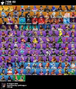 PC/Xbox/PlayStation/Switch | 136 Skins | Gold Brutus | Gold Midas | Spider-Man | Deadpool | Aquaman | Mandalorian | Astroworld Cyclone | 1000 VB