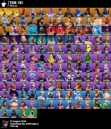 PC/Xbox/PlayStation/Switch | 136 Skins | Gold Brutus | Gold Midas | Spider-Man | Deadpool | Aquaman | Mandalorian | Astroworld Cyclone | 1000 VB — image 1
