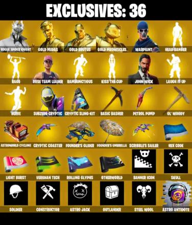 PC/PSN/XBOX ♨️155 skins 👑 OG STW | Rogue Spider Knight 👑 Gold Midas 👑 Gold Brutus 👑 Gold Meowscles 👑 John Wick 👑 Subzero Cryptic 👑 Cryptic Sling-kit 👑 #B663 — image 1