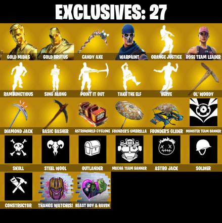 PC/PSN/XBOX ♨️131 skins ✨ OG STW ✨ Deadpool ✨ Gold Midas ✨ Gold Brutus ✨ Candy Axe ✨ Omega ✨ Orange Justice ✨ Drift ✨ Carbide ✨ Jabba Switchway ✨ #B753 — image 1