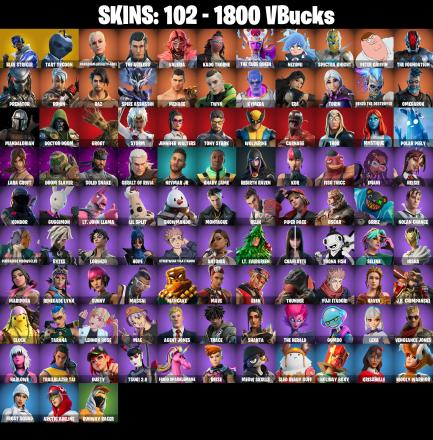 PC/PSN/XBOX ♨️102 skins ✨ Yuji Itadori ✨ Lara Croft ✨ Orange Justice ✨ Tony Stark ✨ Menace ✨ Spire Assassin ✨ Carnage ✨ The Ageless ✨ #B943 — image 2