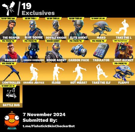 The Reaper 🏆 Blue Squire 🏆 Royale Knight 🏆 Elite Agent 🏆 Mako 🏆 Take The L 🏆 Floss 🏆 Omega 🏆 Orange Justice 🏆 Dark Voyager 🏆 Rogue Agent 🏆 Drift 🏆 Carbide 🏆 Trusty No. 2 🏆 Royale Shield 🏆 Squire Shield 🏆 Ride The Pony 🏆 PC ♨️ 33 skins — image 1