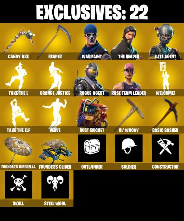 PC/PSN/XBOX ♨️133 skins ✨ OG STW ✨ Deadpool ✨ Candy Axe ✨ Reaper ✨ The Reaper ✨ Elite Agent ✨ Omega ✨ Take The L ✨ Orange Justice ✨ Dark Voyager ✨ #B708 — image 1