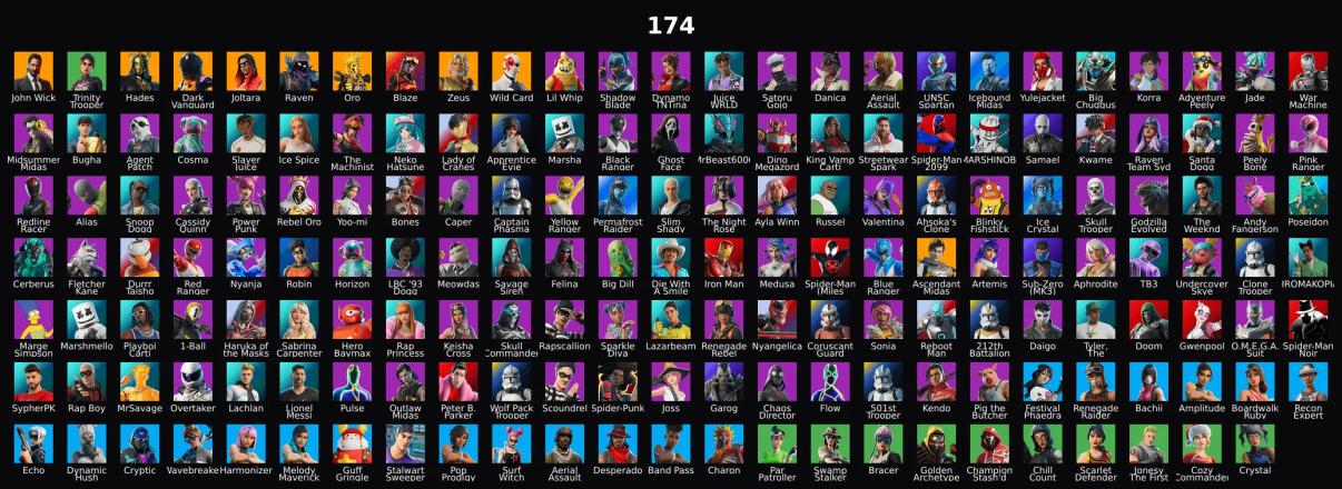 PC,PSN,XBOX 174 SKINS FA ⸱ JOLTARA,ORO,BLAZE,JOHN WICK,GOJO,JUICE WRLD,GHOST FACE,RANGERS,CARTI,ICE SPICE,SPIDERMAN NOIR,PULSE RK2319 — image 1