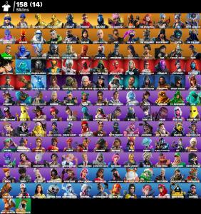 PC,PSN,XBOX 158 SKINS FA ⸱ NEO VERSA ⸱ GOKU ⸱ MIDAS ⸱ HUNTER ⸱ GALAXIA ⸱ LARA CROFT ⸱ VANGUARD ZADIE ⸱ VIVI CHROMA ⸱ MINA PARK RK137 — Fortnite account listing