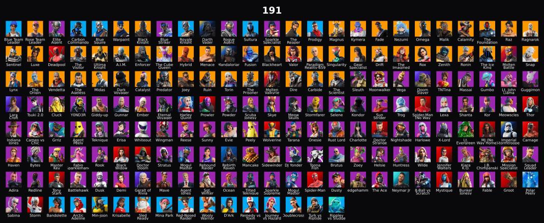 PC,PSN,XBOX 191 SKINS FA ⸱ STW ⸱ BLACK KNIGHT ⸱ REAPER ⸱ MAGNUS,SLEUTH,LARA CROFT,HARLEY,KOR,BLACK WIDOW,REBIRTH RAVEN,TONY STARK,DEMI ⸱ FLOSS RK2080 — image 1