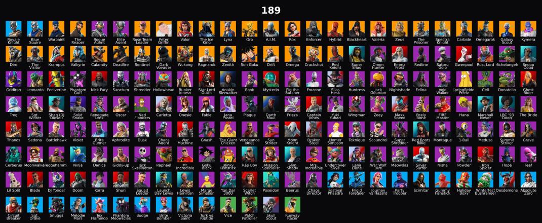 PC,PSN,XBOX 189 SKINS FA ⸱ STW ⸱ BLUE SQUIRE ⸱ REAPER ⸱ GALAXY SCOUT,KRAMPUS,RED ROOTS BILLIE,DB SKINS,GHOST RIDER,PLAGUE,HANA,THANOS,SIMPSONS  RK1878 — image 1