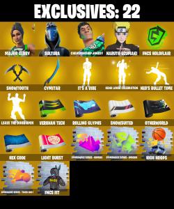 (PC/PSN/XBOX) 162 SKINS / Major Glory 🎰 Sultura 🎰 Championship Jonesy 🎰 Naruto Uzumaki 🎰 Snap 🎰 The Foundation 🎰 Ronin 🎰 0 V-Buck PARENTAL CONTROL — Fortnite account listing