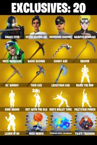 (PC/PSN/XBOX) 352 SKINS ๐ Renegade Raider ๐ Master Chief ๐ Snake Eyes ๐ Pitch Patroller ๐ Unchained Ramirez ๐ Naruto Uzumaki ๐ 1100 V-Buck PARENTAL CONTROL โ Fortnite account listing
