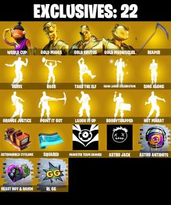 (PC/XBOX) 206 SKINS♠️ WORLD CUP ♠️ Gold Midas ♠️ Gold Brutus ♠️ Gold Meowscles ♠️ Blackheart ♠️ Omegarok ♠️ Gear Specialist Maya ♠️ Catalyst ♠️ Snap ♠️ Malik ♠️ 450 V-Buc — Fortnite account listing