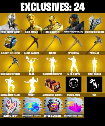 (PC/PSN/XBOX) 208 SKINS 🍒 Rogue Spider Knight 🍒 Gold Midas 🍒 Gold Brutus 🍒 Master Chief (Matte Black) 🍒 Era 🍒 Paradigm (Reality-659) 🍒 Predator 🍒 0 V-Buck PARENTAL CONTROL — image 1