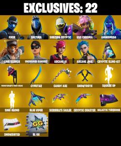 (PC/PSN/XBOX) 219 SKINS π Fixer π Sultura π Subzero Cryptic π Vivi Chroma π Andromeda π Lina Scorch π Unchained Ramirez π 150 V-Buck PARENTAL CONTROL β Fortnite account listing