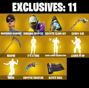 (PC/PSN/XBOX) 308 SKINS 🍒 Unchained Ramirez 🍒 Subzero Cryptic 🍒 Era 🍒 Spire Assassin 🍒 Joltara 🍒 Kymera 🍒 Backlash 🍒 2700 V-Buck PARENTAL CONTROL — Fortnite account listing
