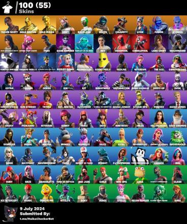 [PC/PSN/XBOX]  100 skins | Travis Scott | Gold Brutus | Gold Midas | Drift | Backlash | Zenith | Calamity | Lynx | Fusion | Kymera | 230 VB — image 1