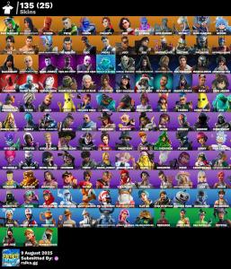 [PC/XBOX/PSN] ⸱ 135 SKIN✨LARA CROFT✨FNCS RENEGADE✨SAFARI✨FISHSTICK✨TAKE THE ELF✨Full Access✨