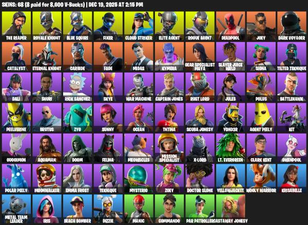 [PC/PSN/XBOX] | 68 skins | Take The L | Royale Knight | The Reaper | Elite Agent | Blue Squire | Fixer | Cloud Striker | Rogue Agent | #IWR8431 — image 2